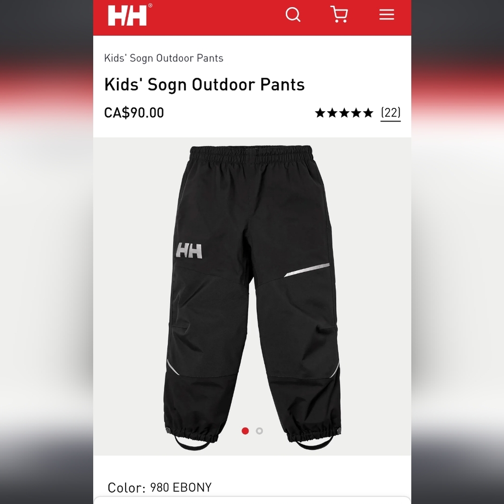 NWT Helly Hansen Sogn waterproof rain pants 3 kids